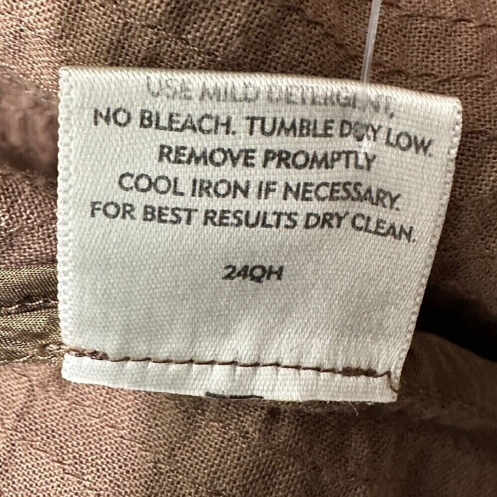 Womens Brown 100% Silk Lightweight Jacket Lined Size M/L Boho Natural Minimalist - Picture 5 of 7